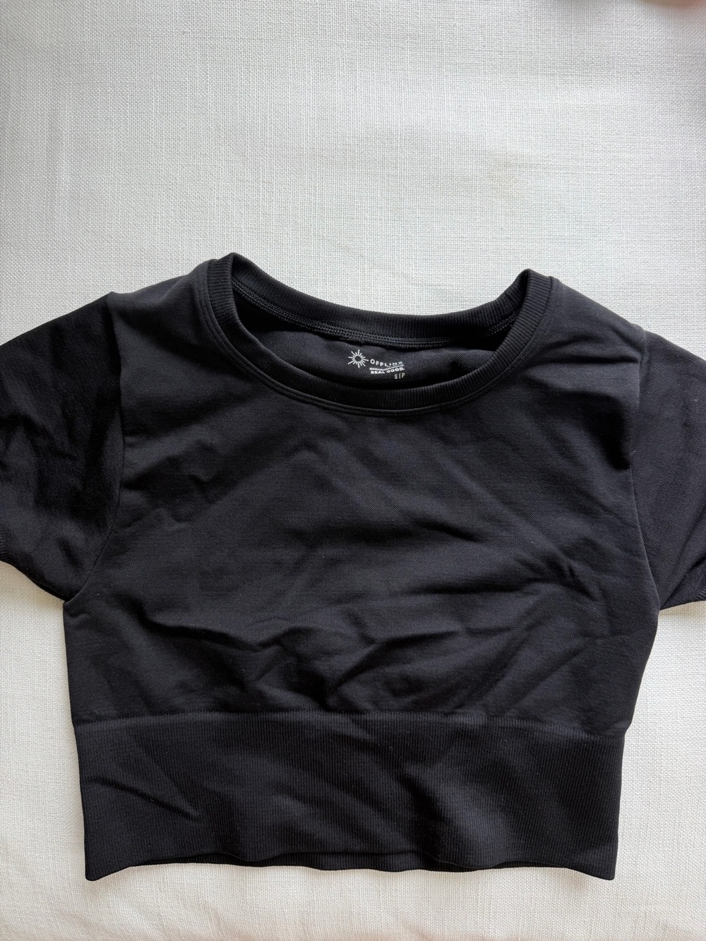Offline Cropped Black Tank Top - Unbranded
